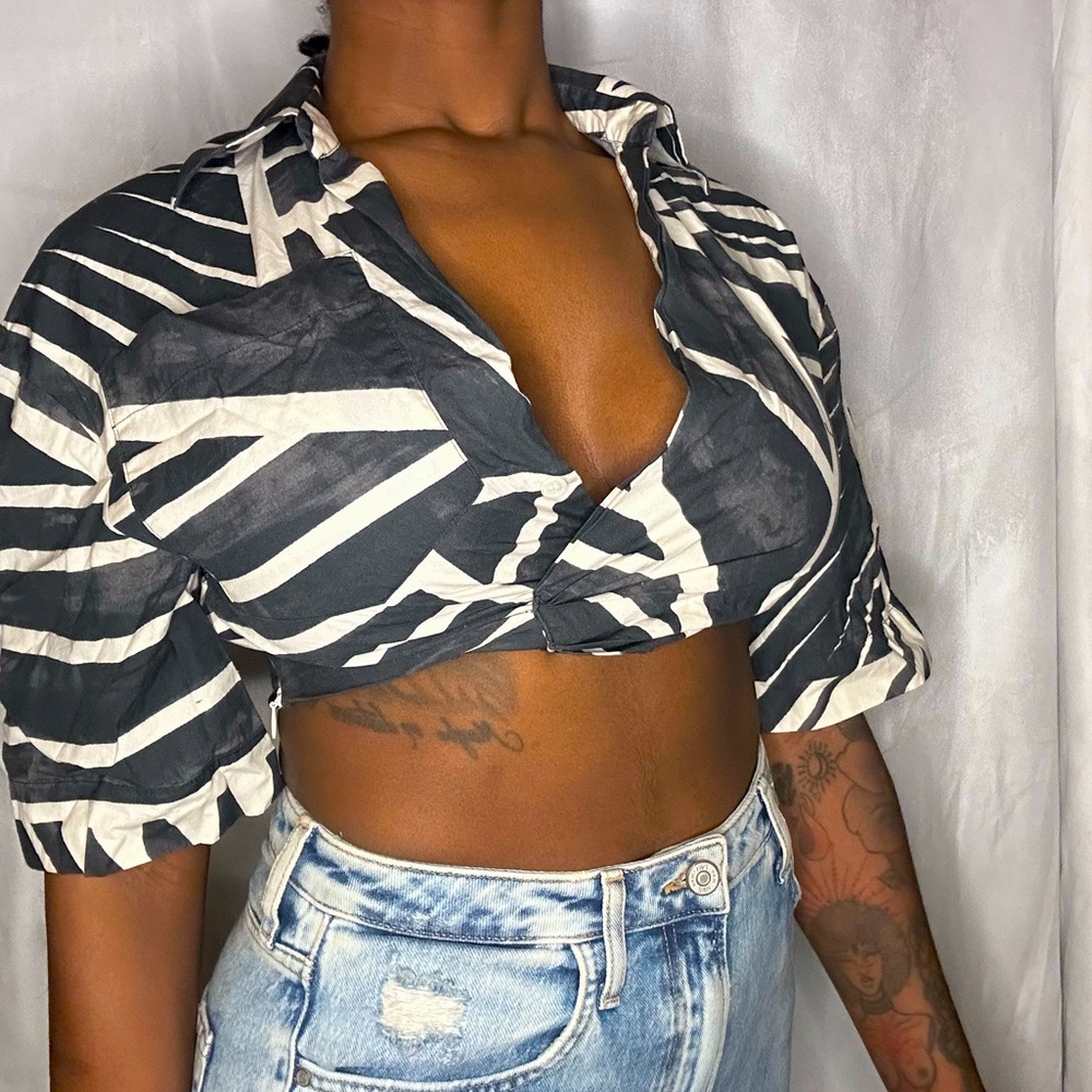 Zara Geometric Print Top